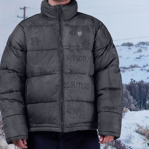 Model wearing the Ridgeway Printed Jacket