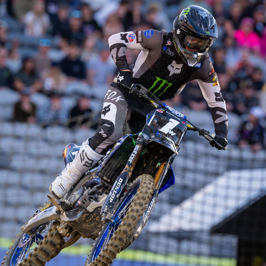 Haiden Deegan riding in fox 360 tine gear